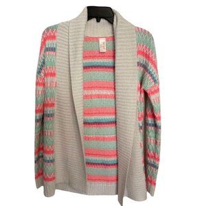 NEW Girls Cat & Jack Pink Long Sleeved Cozy Boho Striped Cardigan Size XL 14-16